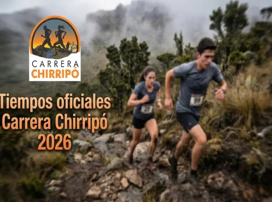 Afiche de tiempos oficiales carrera chirripo 2026